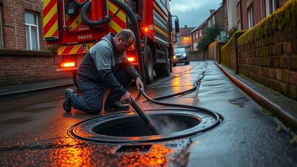 Blocked drain specialists in West Kingsdown clearing a drain